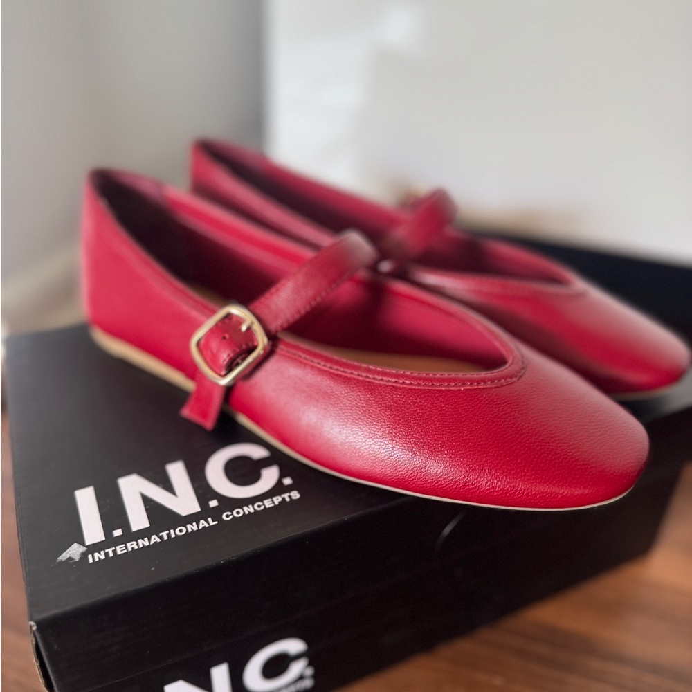 INC International Concepts Women’s Red Strap Dress Shoes